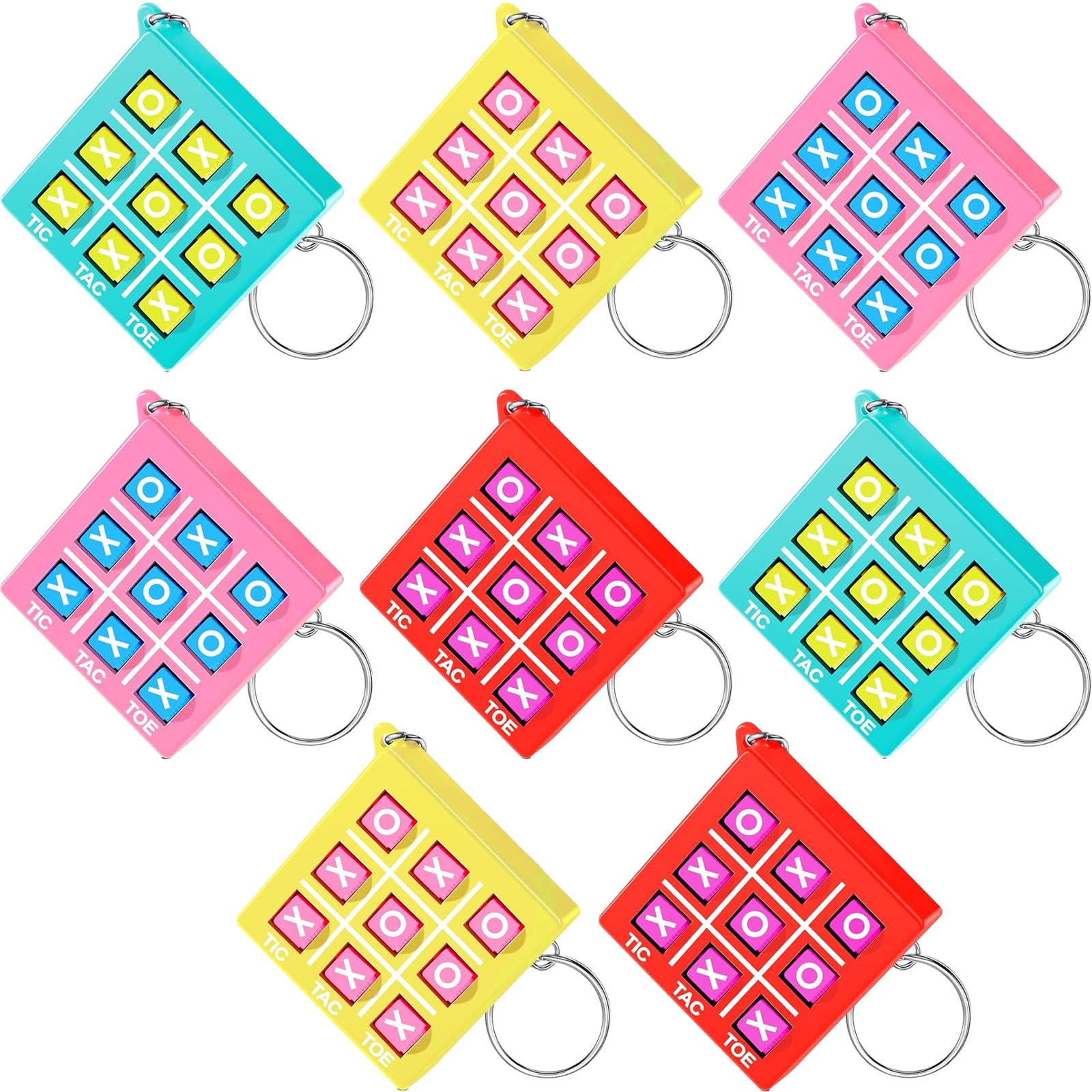 Pack De 4 Llaveros Tres En Raya Para Niños – Mini Juego Educativo Portátil Para Mochilas