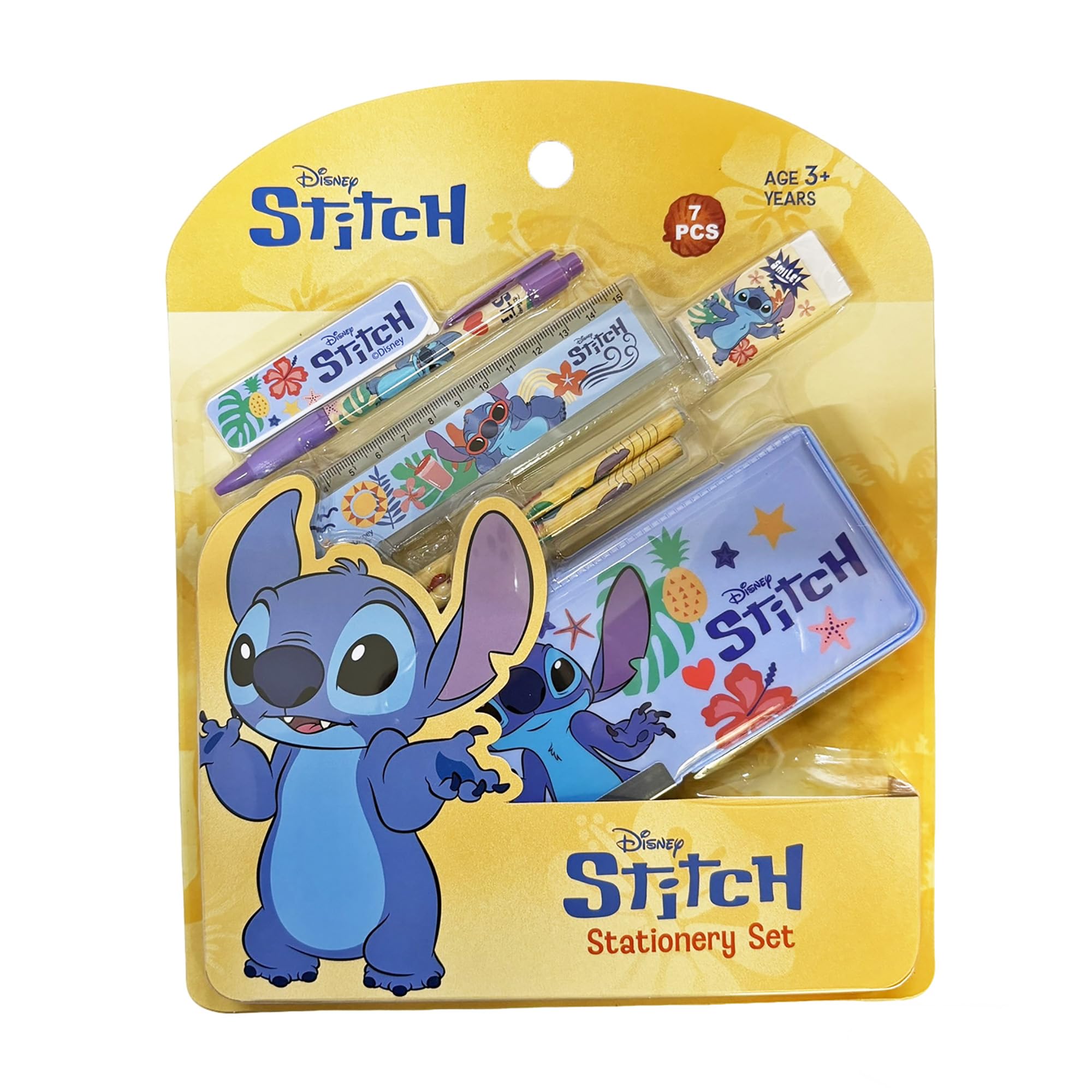 Stitch Kids Stationery Kit 7 Pieces | Pencil Box Set with Pen, Pencils, Ruler, Eraser & Sharpener-image-24