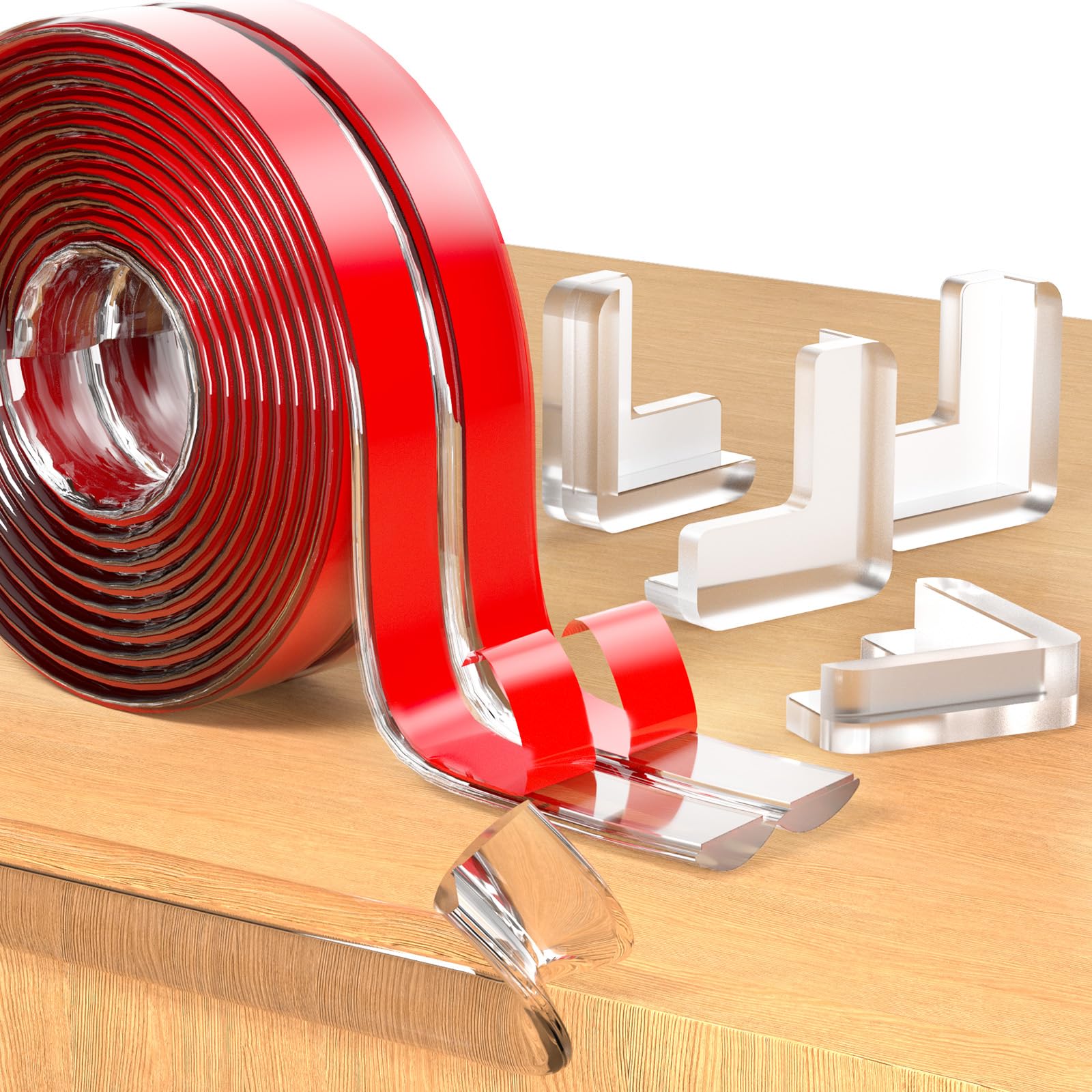 Edge Corner Protector Baby Proofing with 4 Corners Protector, Self-Adhesive Furniture Corner Guard & Edge Safety Bumpers, Table Edge Corner Protectors