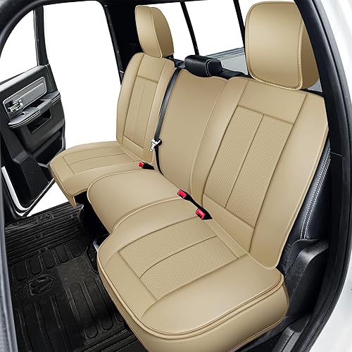 Miniatura 8 de OASIS AUTO Dodge Ram Accessories Fundas de asiento 2009-2025 de cuero de ajuste personalizado para camión, cojín 1500-2500-3500 tripulación doble