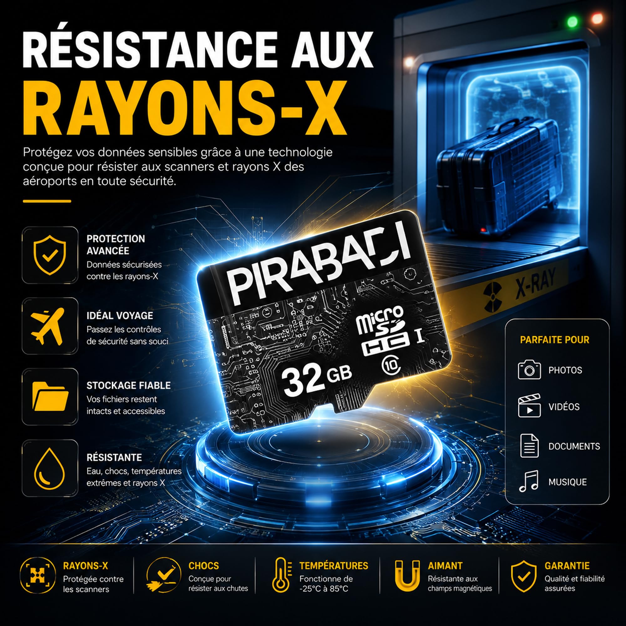 Carte MEMOIRE SD 32GB 32GO 32 GB GO Original | PIRABADI Ultra Extreme Pro | CAPACITE Reel | + Adaptateur | Marque 100% Francaise