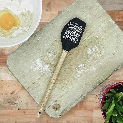 Miniatura 3 de Lindas espátulas saludables divertidas y tontas para cocinar y hornear, espátula raspadora de silicona divertida sarcástica para gatos novedosos
