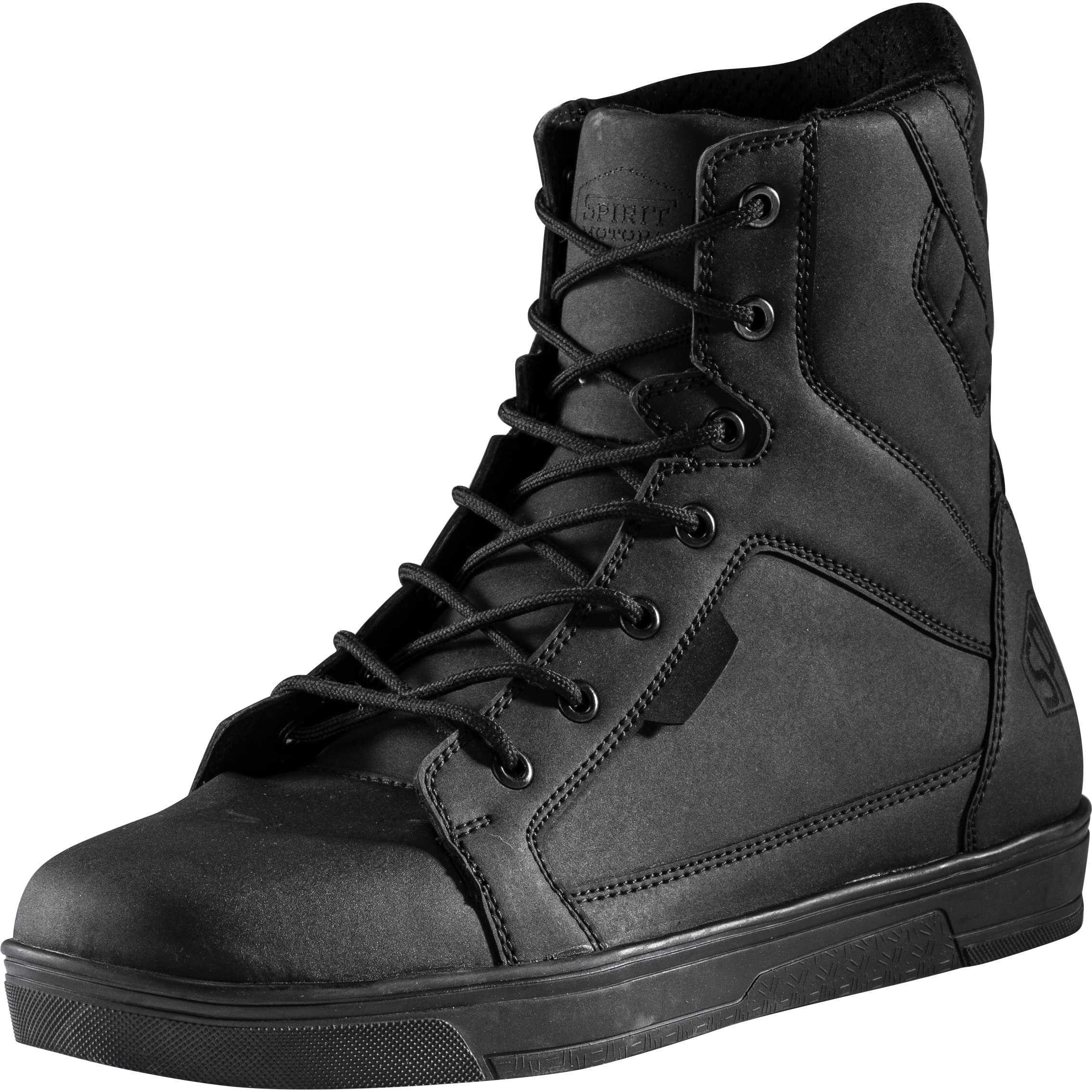 Spirit Motors Joe Flow Bottes de moto à lacets courtes – Baskets de motard confortables avec semelle ergonomique – En microfibre antidérapante