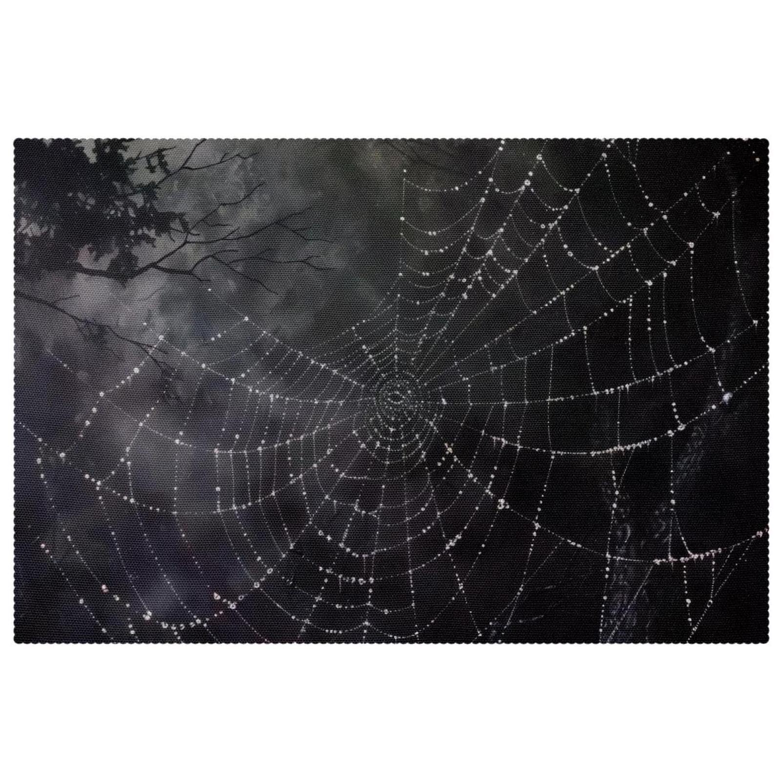 Set de table toile d'araignée : lot de 4 pour une table d'Halloween effrayante