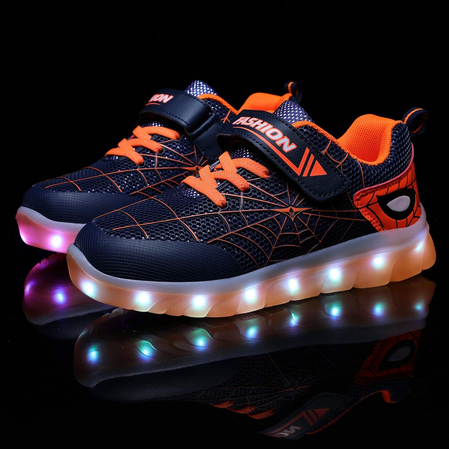 WDRHC Led-sportschoenen voor kinderen, meisjes en jongens, 7 kleuren, USB- opladen, oplichtend, hardloopschoenen, ademend, laag, ultralicht, basketbalschoenen voor Kerstmis, verjaardag, cadeau