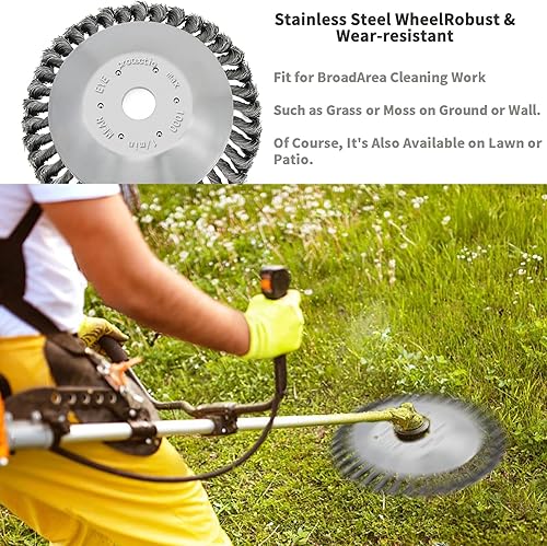 Miniatura 2 de Cabezal de recortadora de alambre de acero giratorio mejorado, cabezal recortador de cepillo de alambre de alta resistencia con alambre de acero