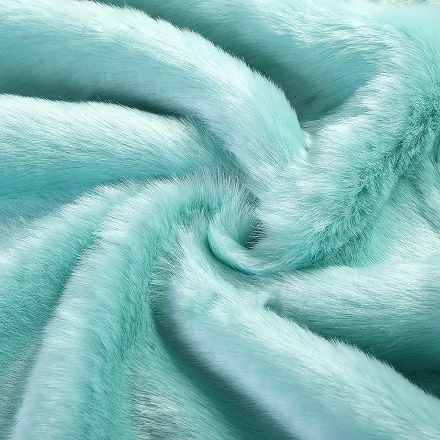 Fluffy Artificial Fur Fabric 180x50cm Faux Fur Pabric Shaggy Plush Fox Fur for DIY Crafts Christmas Decors Gnome Beards Sewing Costume Cushion Chair Sofa(Blue)