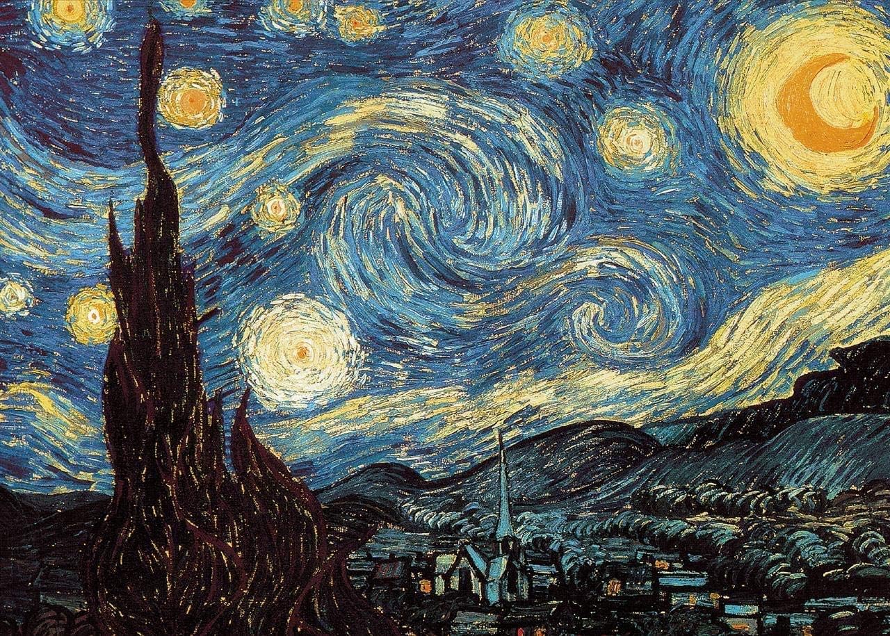 GoJeek Jigsaw Puzzles 1000 Pieces Vincent Van Gogh Starry Night Jigsaw Puzzles, Puzzles Game Famous Painting Artwork for Kids Adult 70 x 50cm (27.6 in x 19.7 in) Funny Family Games Home Decoration