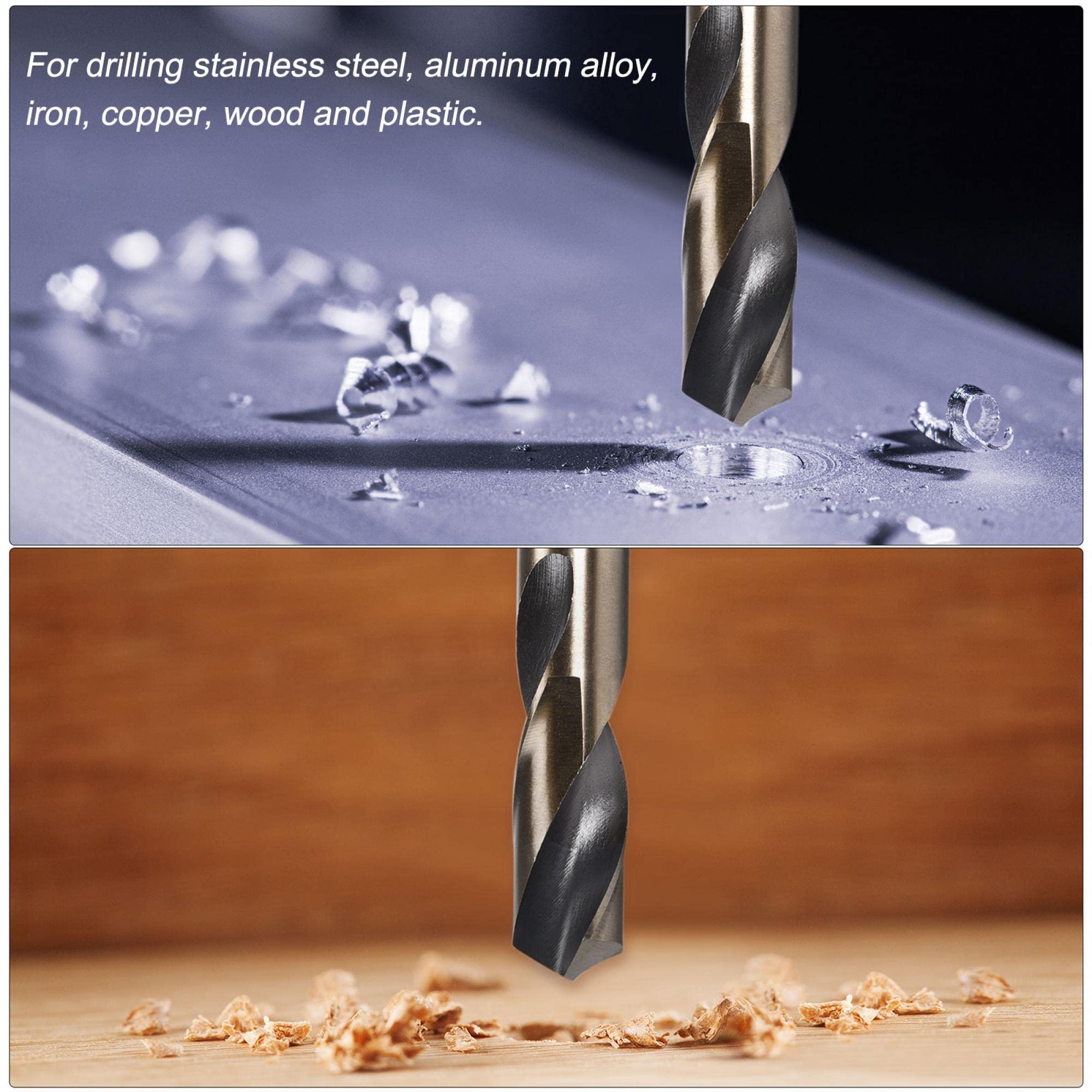 16mm Reduced Shank Twist Drill Bit – Titanium & Nitride Coated HSS 4341, Tri-Flat Shank For Drilling Stainless Steel, Aluminum, Wood & Plastic