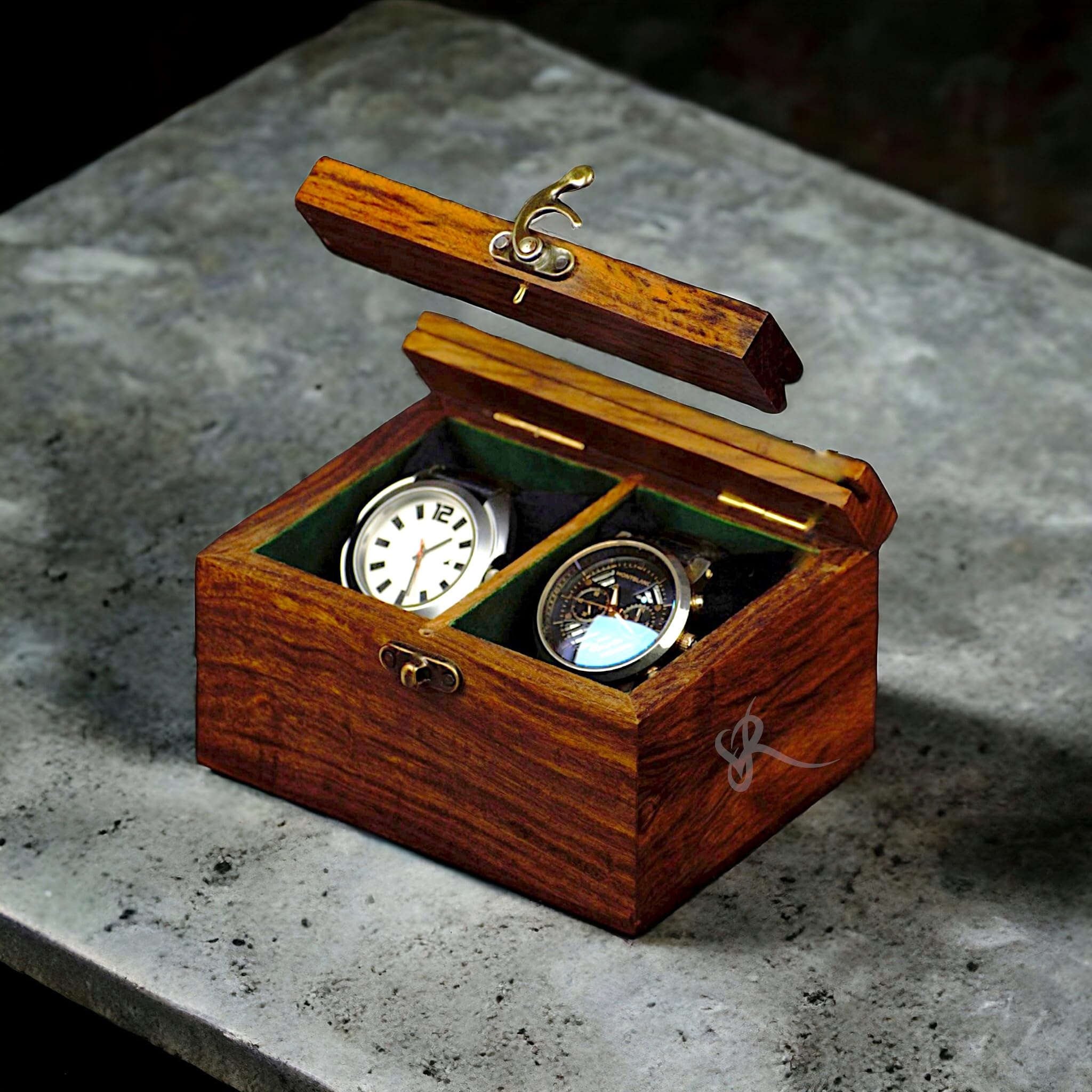 Royal Craft Expertise Watch Box Organizer, Long- Lasting Dark Indian Rosewood Organizer Case For Men & Women, Unique Surprising Gift On Special Occasions - Christmas Day, Father's Best Valentine's Day 1