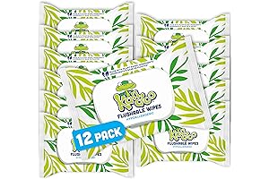 Kandoo Sensitive and Unscented Flushable Wipes, 42 Count, Pack of 12
