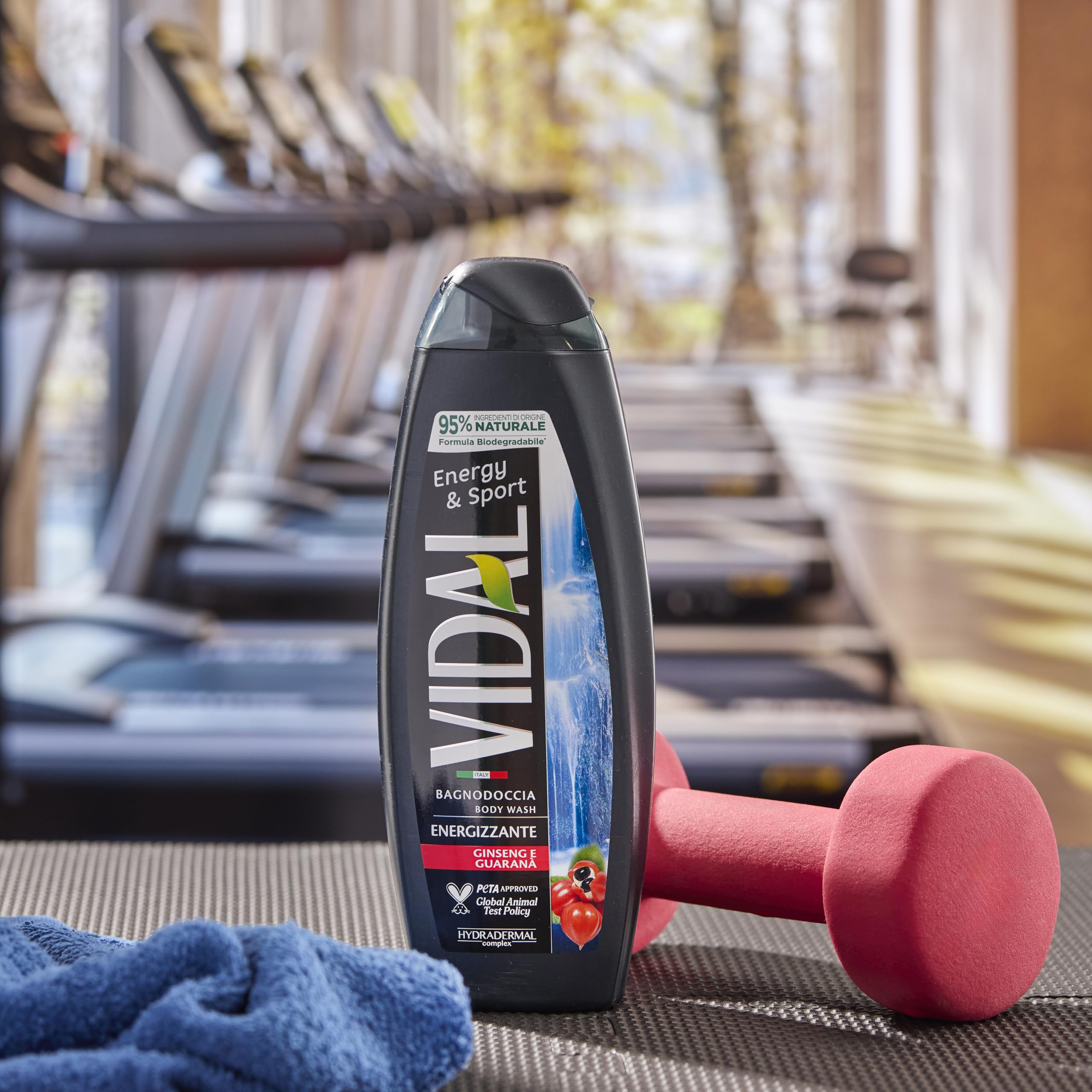 Vidal - Docciaschiuma Energy & Sport, Formula Energizzante, con estratti di Ginseng e Guaranà, Dermatologicamente Testato, 250ml - 3