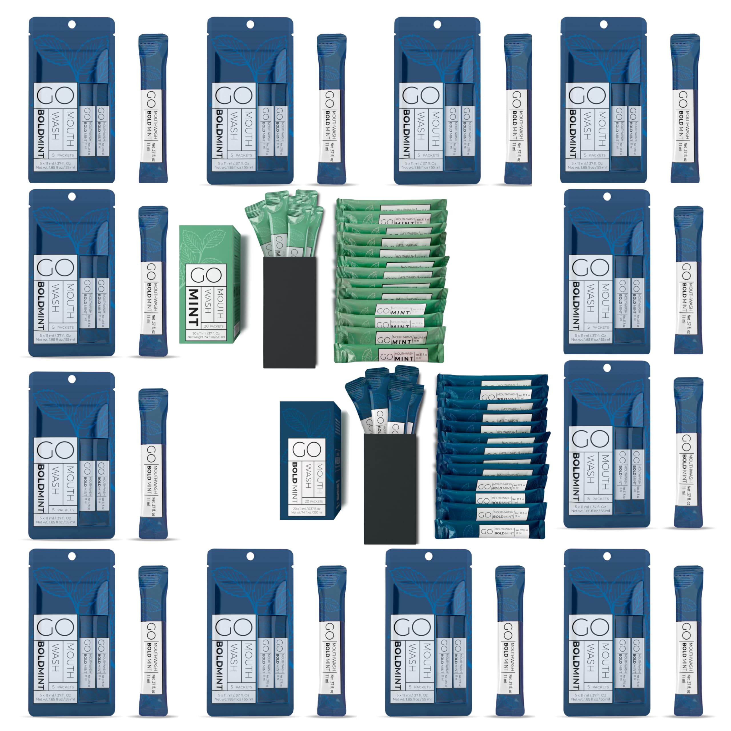 20 Bold Mint, 20 Smooth Mint, and 60 Bold Mouthwash Packets