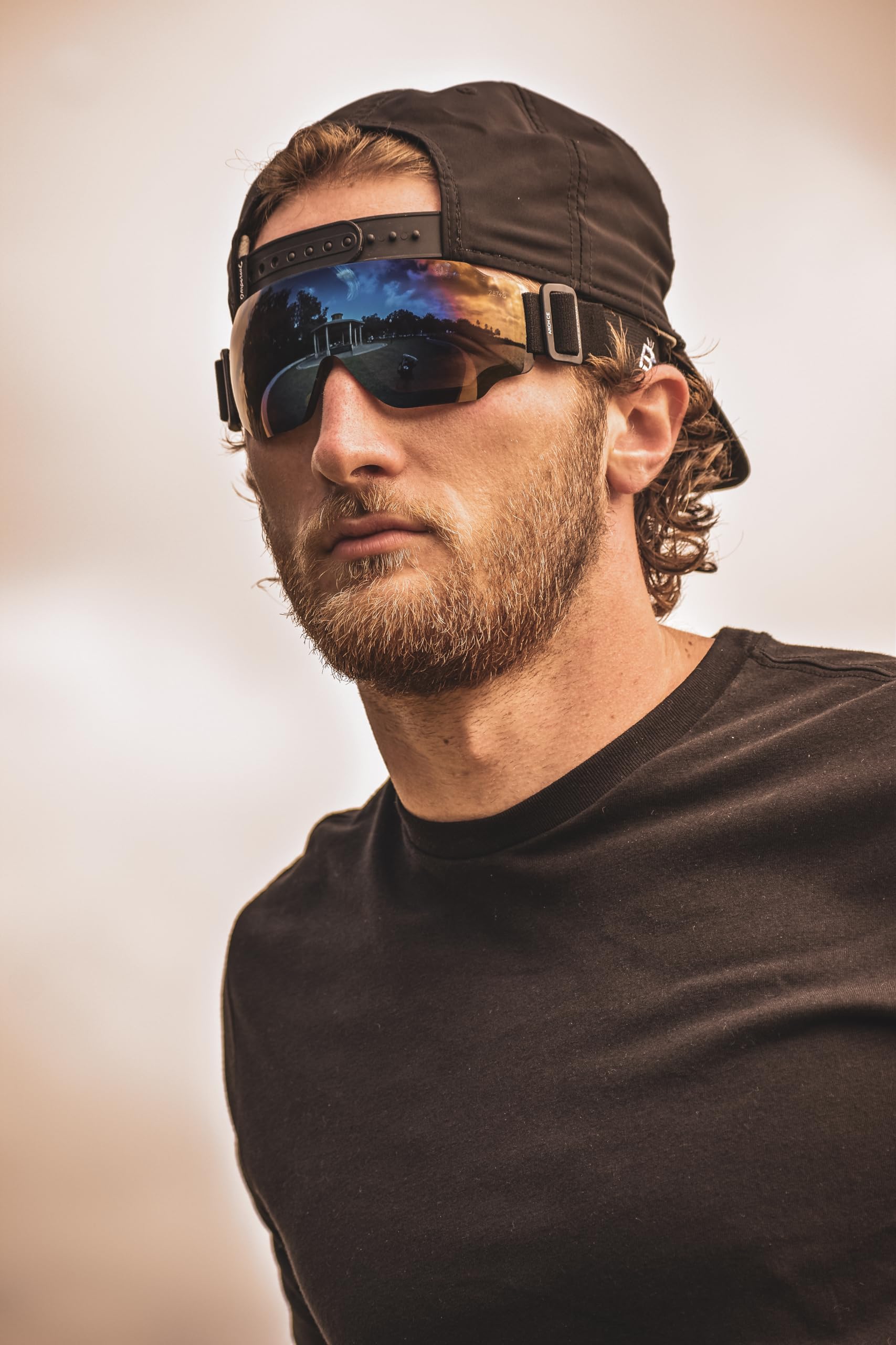 Birdz Eyewear Arch Sports Lot de 2 paires de lunettes rembourrées de sécurité pour homme et femme Verres réfléchissants bleus et rouges ANSI Z78.1