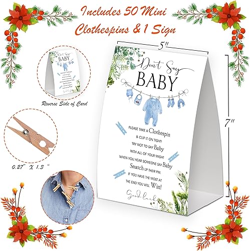 Miniatura 2 de Decoraciones de ducha de vegetación, juego de baby shower, decoraciones de baby shower de género neutro, juego de pinzas de ropa pequeñas, ideas de