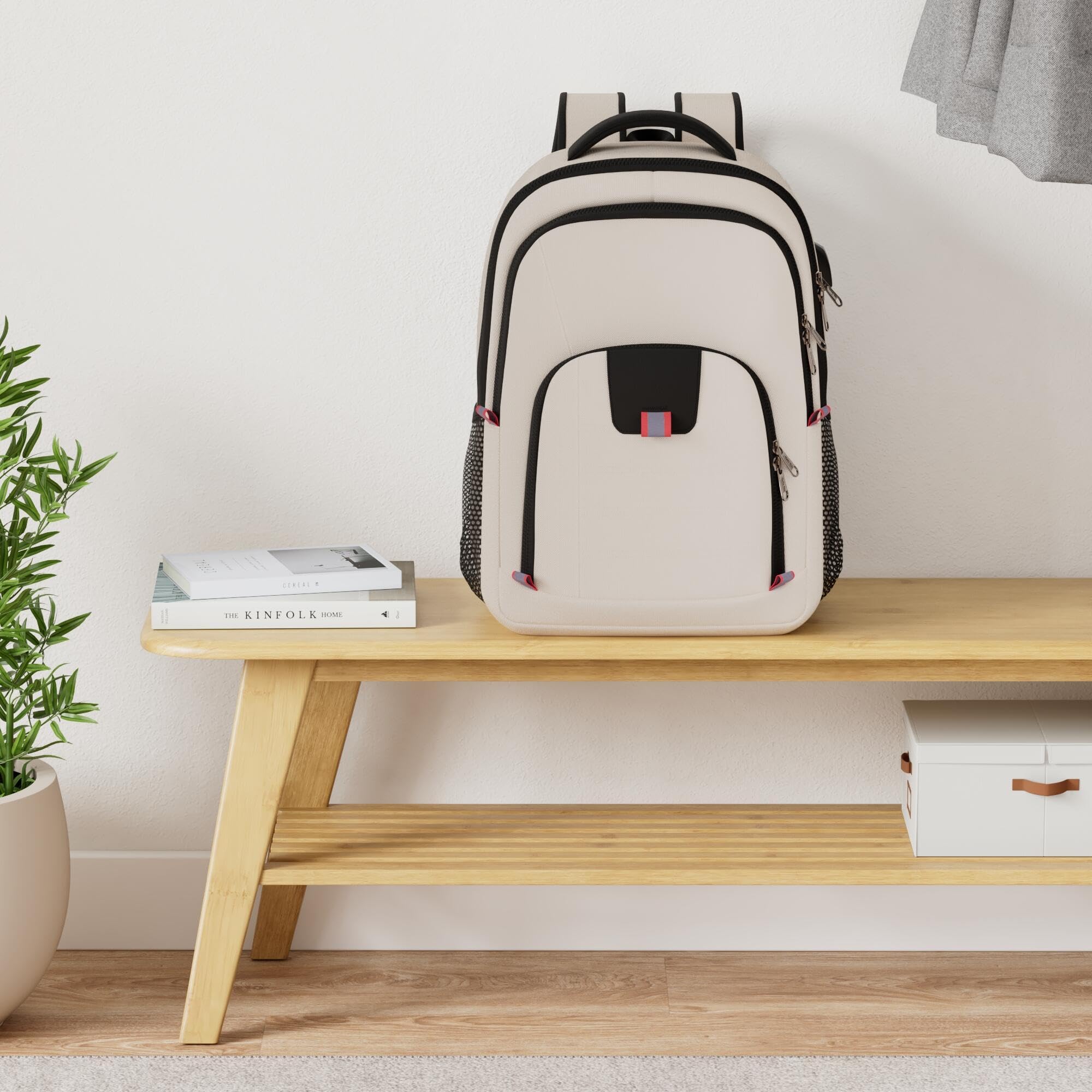 Della Gao Zaino per computer portatile, zaino antifurto per uomo e donna, zaino da viaggio, zaino impermeabile con porta di ricarica USB