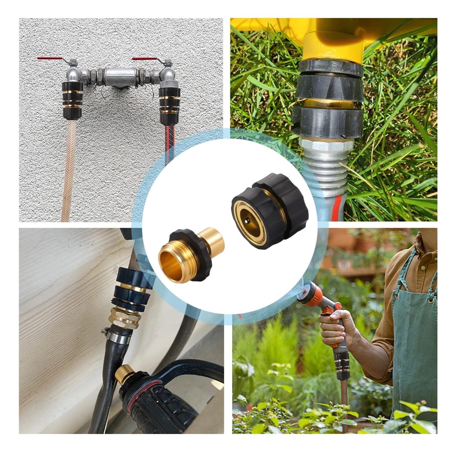 Gartenschlauch-Schnellverbinder 3/4 Zoll männliches und weibliches Zubehör(3-4inch GHT-6set)