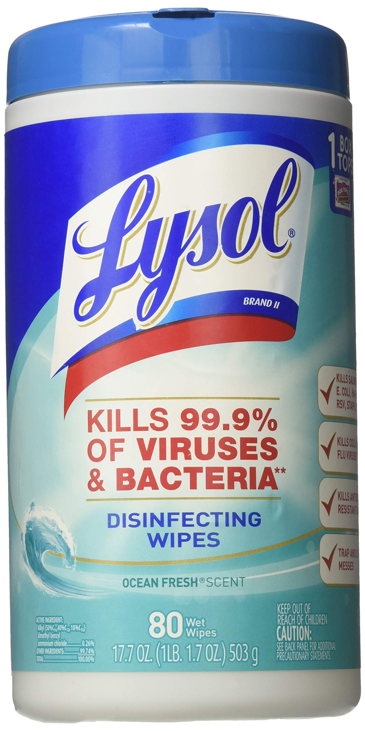 Sanitizing Wipe - Spring Waterfall Scent, 80 Wipes Per Container