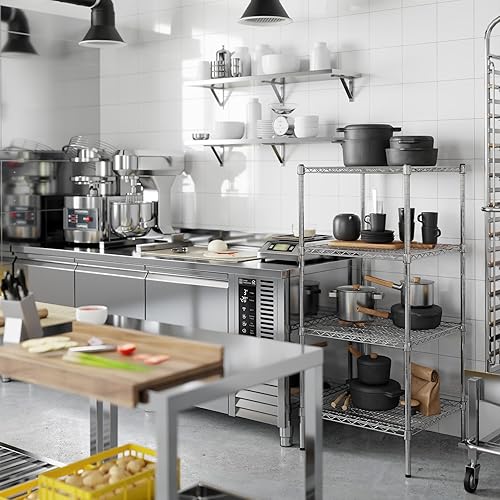 Miniatura 179 de Kit de estantería de alambre cromado de 4 niveles de 24 pulgadas de profundidad x 24 pulgadas de ancho x 64 pulgadas de alto Unidad de estante