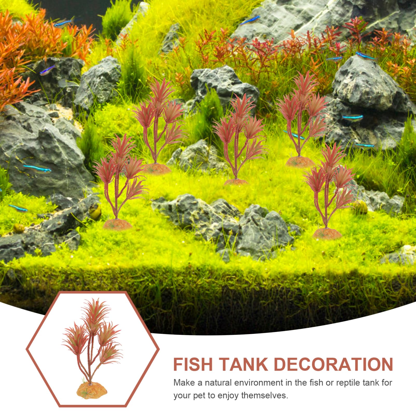 BESPORTBLE 4 Stück Künstliche Grünpflanzen Und Landschaftsgestaltung Aquariumzubehör Aquariumpflanzen Baum Eukalyptusblatt Künstliche Fischdekoration Aquarium Wasserpflanzen Aus