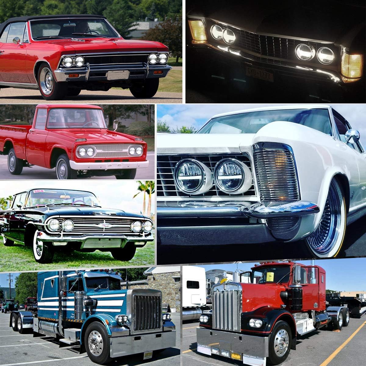 Flash Deals - 40% OFF 4PCS DOT Approved 5 3/4 5.75’’ Inch LED Headlights DRL H4 Headlamp Project Round Compatible with Gran Torino P-eterbilt Semi 349 359 Truck Pickup Super Sale 🛒 4PCS DOT Approved 5 3/4 5.75’’ Inch LED Headlights DRL H4 Headlamp Project Round Compatible with Gran Torino P-eterbilt Semi 349 359 Truck Pickup