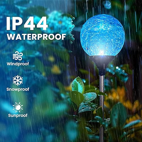 Miniatura 3 de GIGALUMI Paquete de 3 luces solares de jardín, luces solares para exteriores decorativas para patio, luces de Navidad para decoración al aire libre,