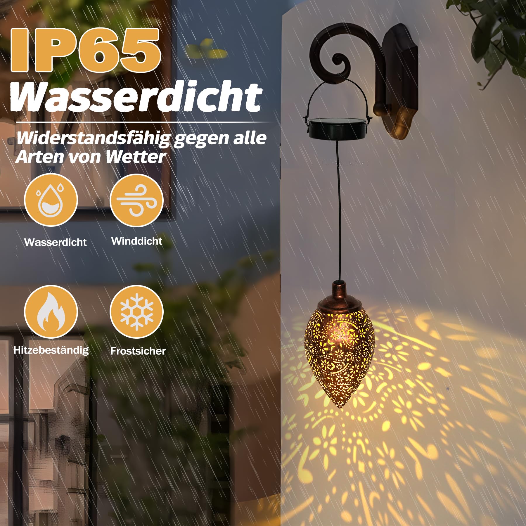 Görvitor Solarlaterne für Außen 4 Stück, Hängend Solar Laternen für Draußen mit IP65 Wasserdicht, Paisley Solarlampen für Außen für Outdoor Gartendeko Gehweg Patio Weihnachten Geschenke