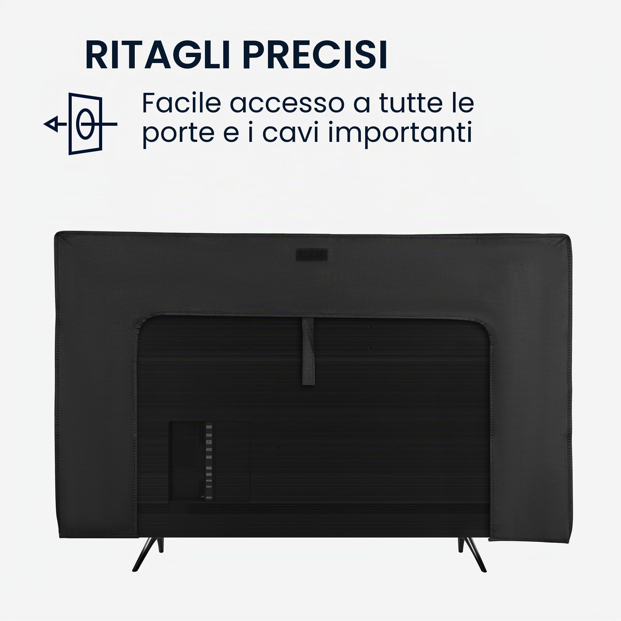 kwmobile Custodia Protettiva Compatibile con 55" TV - Copri Televisore da Interno in TNT - Copertura Antipolvere - Nero