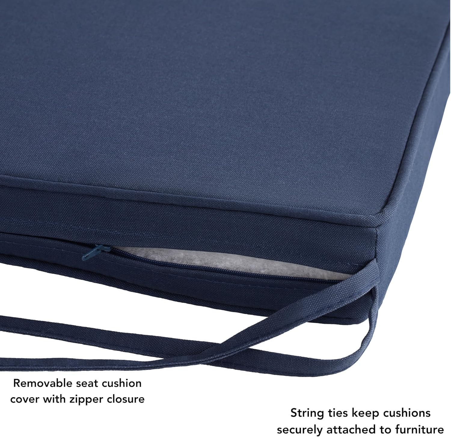 Greendale Home Fashions Outdoor 18-inch Square Reversible Seat Cushion, Midnight 2 Count