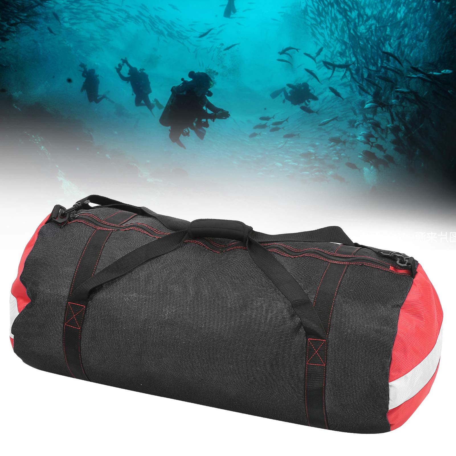SUNGOOYUE Borsa Portaoggetti per Immersioni, Borsa a Tracolla in Rete di Materiale Oxford in PVC Ad Alta Resistenza con Design di Grande capacità per Attrezzatura Subacquea
