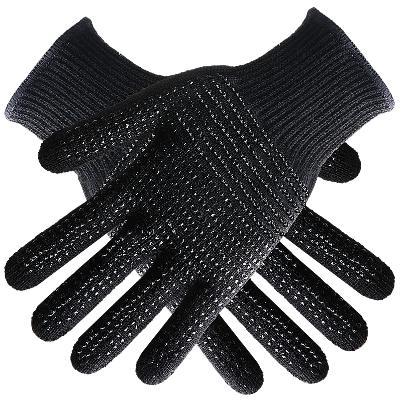 Guantes de calor para peinar el cabello, 2 guantes resistentes al calor con golpes de silicona, guantes profesionales a prueba de calor, bloqueo de calor para rizar, varita plana, herramientas de