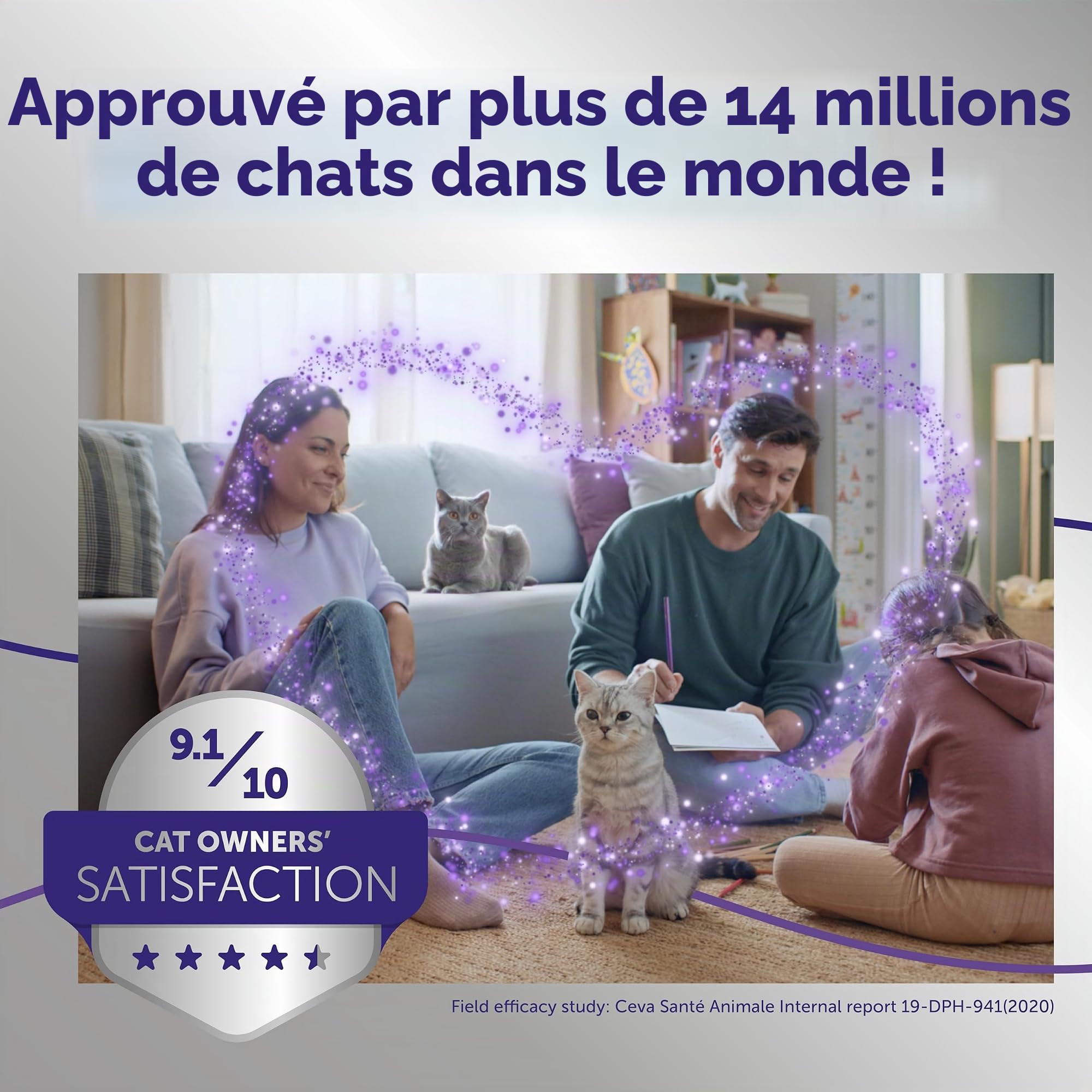 FELIWAY Optimum Recharge pour diffuseur de phéromones apaisante 30 Jours pour Chat sans Odeur 48 ML Aide à résoudre Les Signes de Stress chez Les Chats et Chatons, recommandé par Les vétérinaires