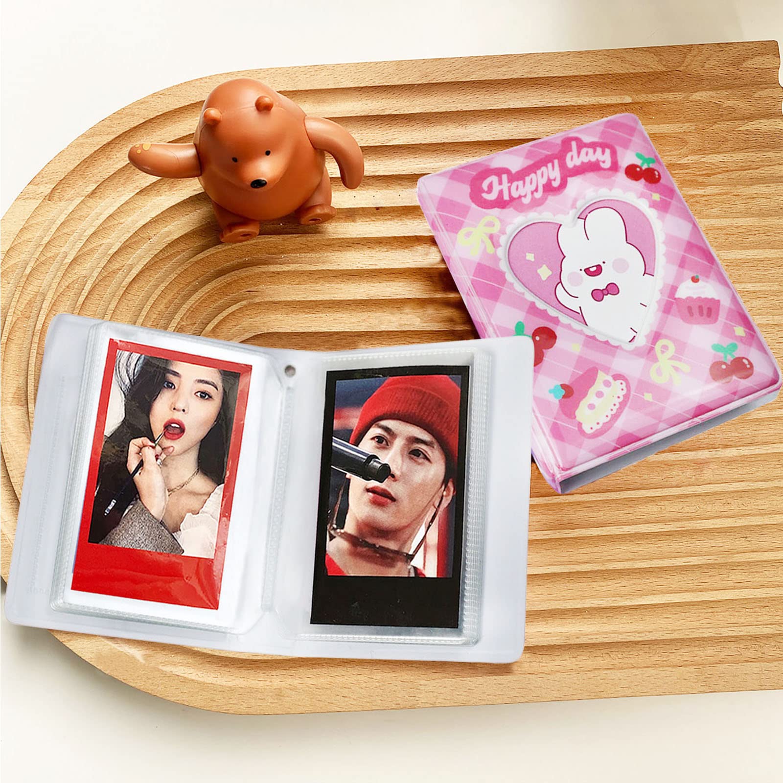 SZHTSWU 3 Inch Mini Photo Album – 40 Pockets, Heart Hollow Design For Kpop Photocards & Small Photos