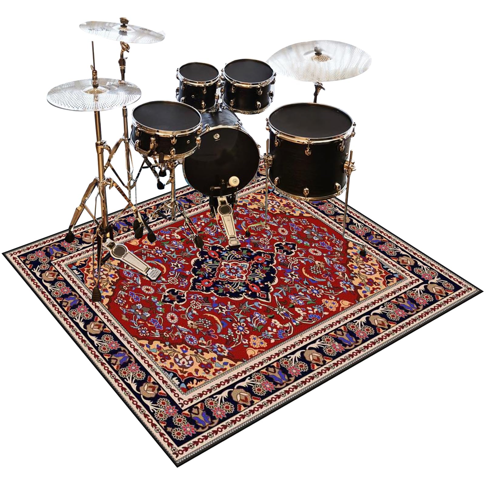 Qesjodfu D-188 Drum Rug Non-Slip Drum Carpet Electronic Drum Mat Soundproof Drum Blanket Rectangle 160 X 140 Cm Drum Piano Carpets Drum Rugs Mats Soundproof Rugs For Home Instrument Practice & Stage Performances