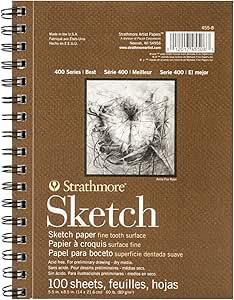 Strathmore 400 Series Sketch Pad, 5.5x8.5 inch, 100 Sheets - Artist Sketchbook for Drawing, Illustration, Art Class Students