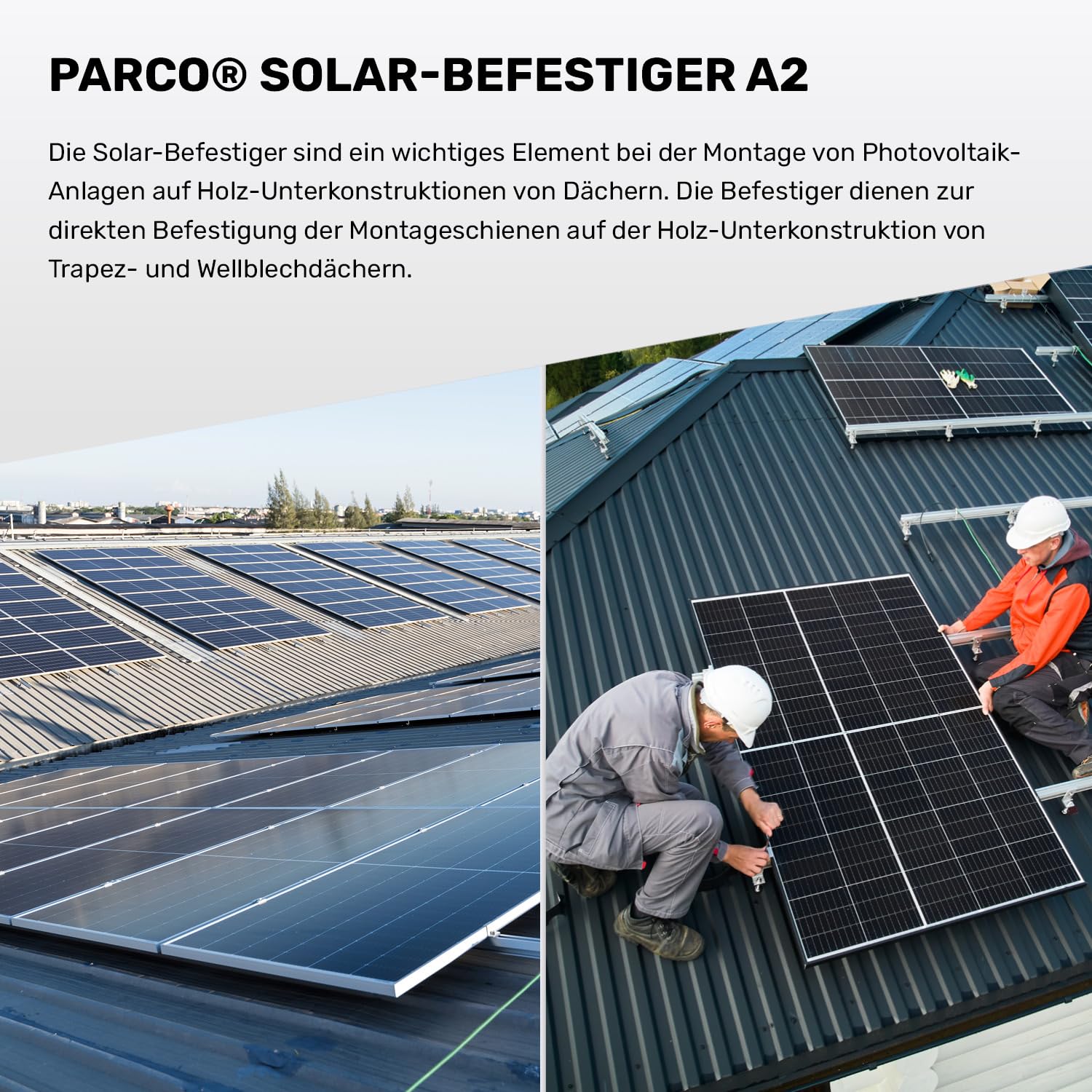 Wkręty trzpieniowe, solarne mocowanie fotowoltaiczne do modułu solarnego z uszczelką EPDM i 3 nakrętkami, regulacja wysokości stal szlachetna A2, DIN 6923, M10 x 250 – 25 sztuk