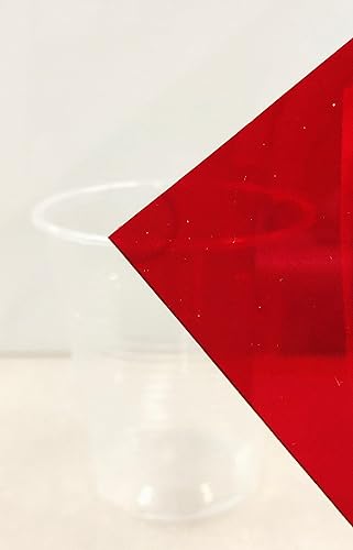 Rojo acrílico transparente # 2423-18 pulgadas de grosor  Elige tu tamaño (12 x 12 pulgadas)