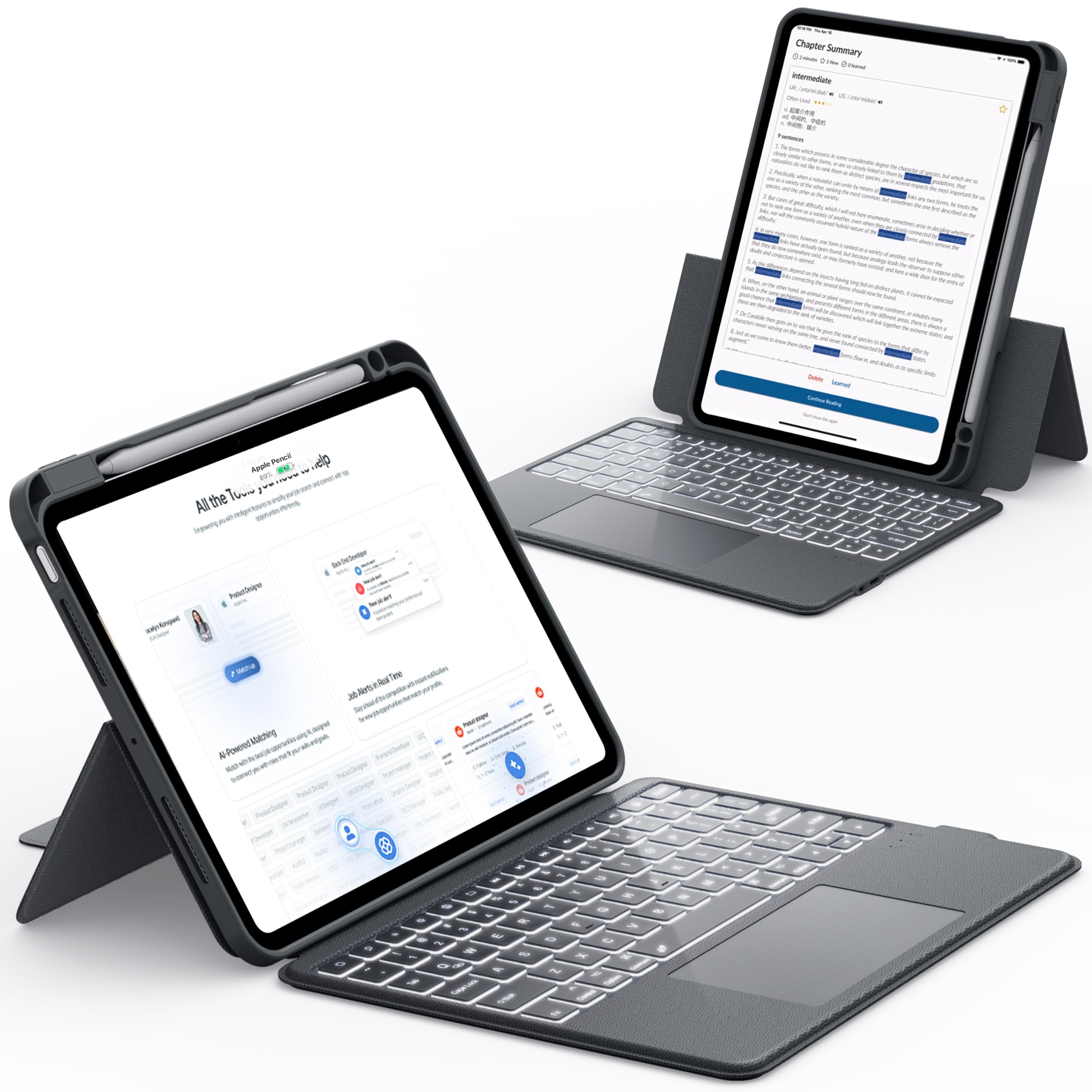 CHESONA Tastatur Hülle für iPad Air 11"(M4/M3/M2), Air 5/4, Pro 11(1-4 Gen)