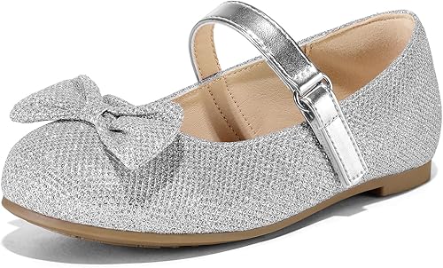 K KomForme Zapatos planos de ballet para niña, antideslizantes, suaves, Mary Jane, para caminar, fiesta, zapatos de vestir para niños pequeñosniños
