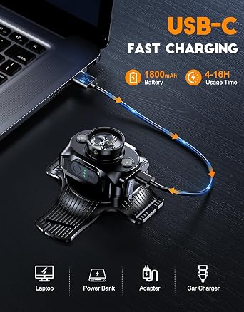 ISEYOU Running Lights for Runners, 500 Lumens Run Light with 360 Reflective Straps, IPX4 Waterproof & USB Rechargeable, 45 Adjustable Chest Running Light Vest for Night Walking, 4-16h Use Time