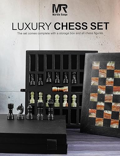 Miniatura 2 de Juego de ajedrez de mármol para adultos de 12 pulgadas, hecho a mano, juego de mesa de ónix negro y verde con 32 piezas de ajedrez, 2 reinas