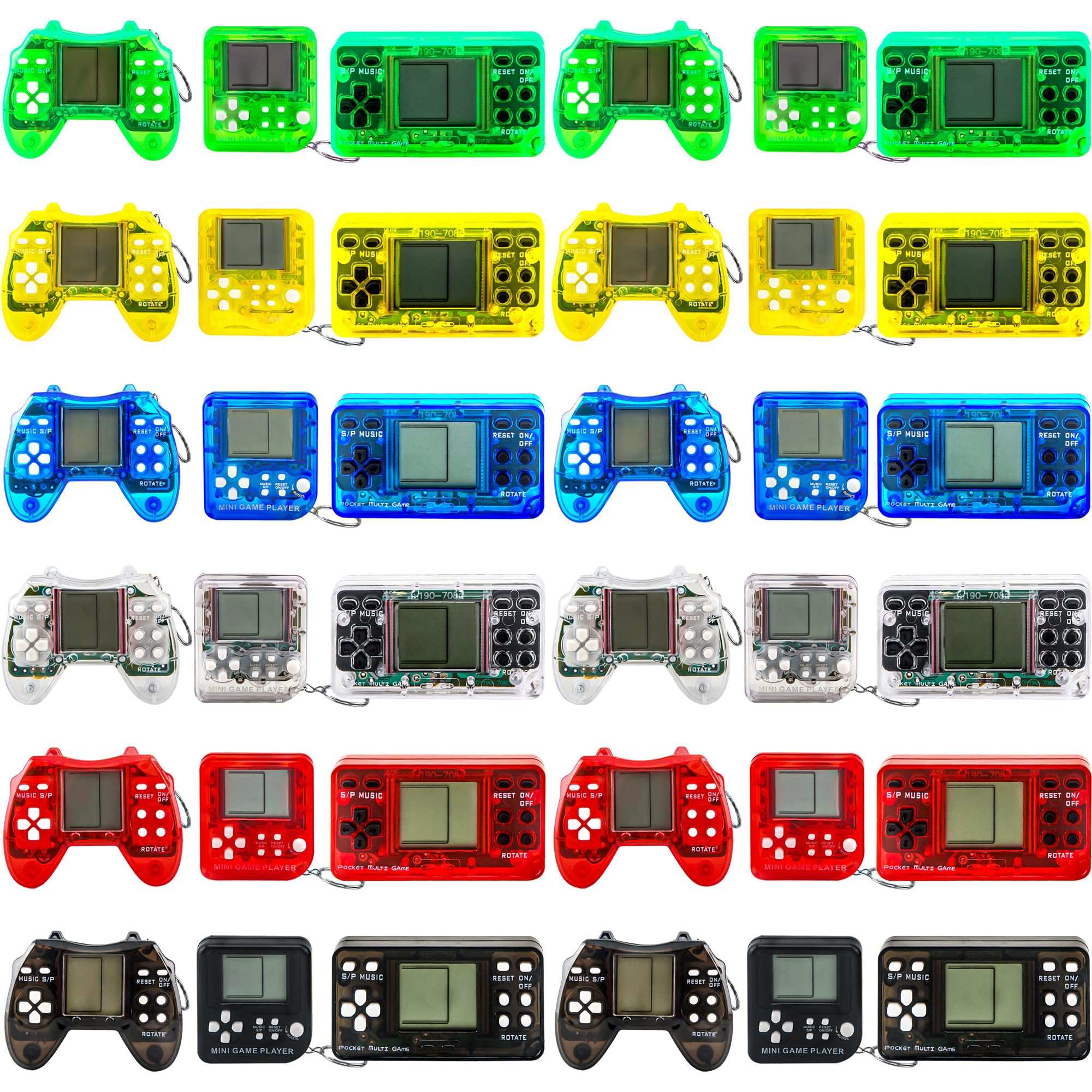 Confezione da 36 mini portachiavi quadrati per videogiochi, per bambini, compleanni, videogiochi, bomboniere, premi di classe, riempitivi per sacchetti Goddie (colore stile 1)