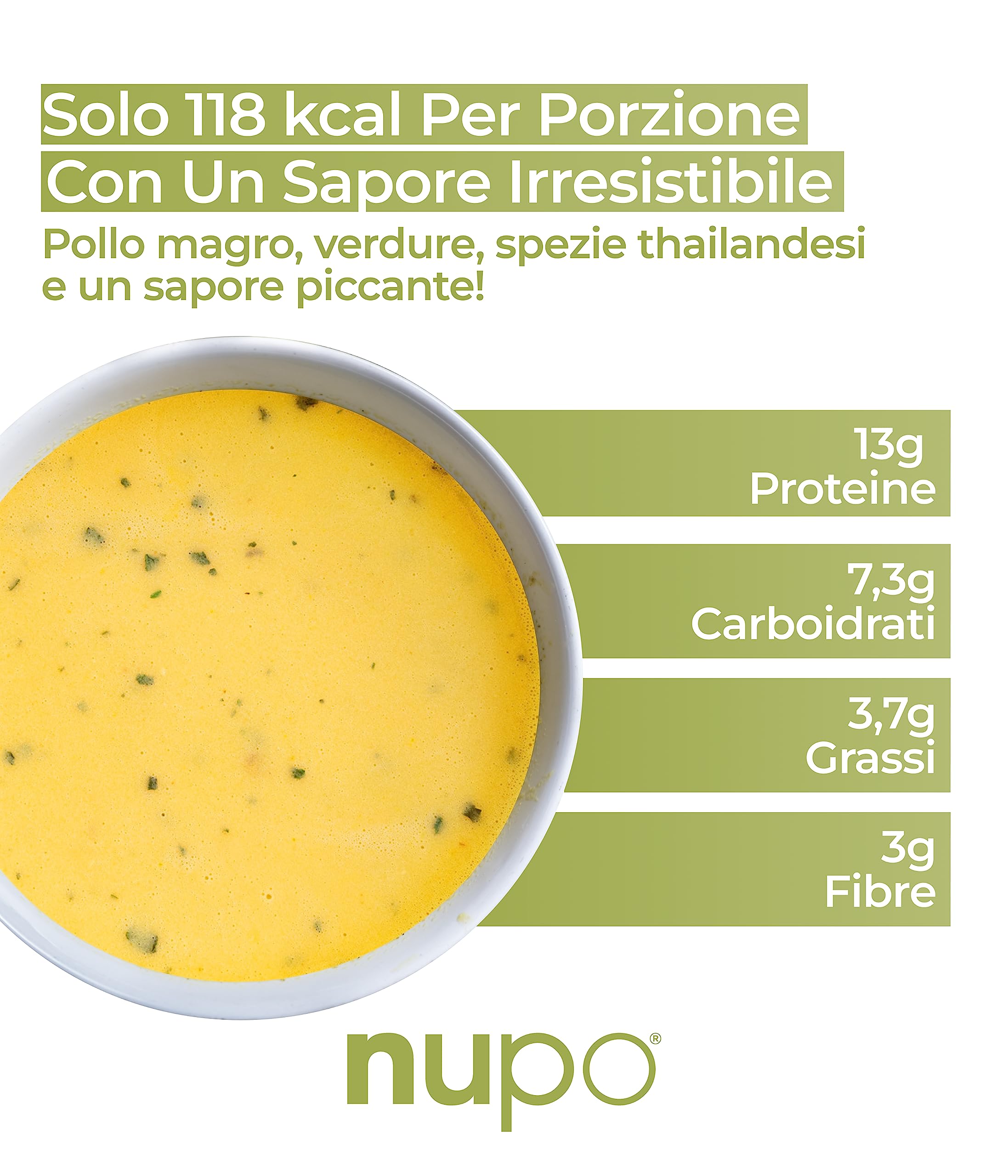 NUPO Diet Soup Pollo thai piccante - Zuppa dietetica per la gestione del peso I Pasti clinicamente testati per un controllo efficiente del peso I 12 porzioni I Senza glutine