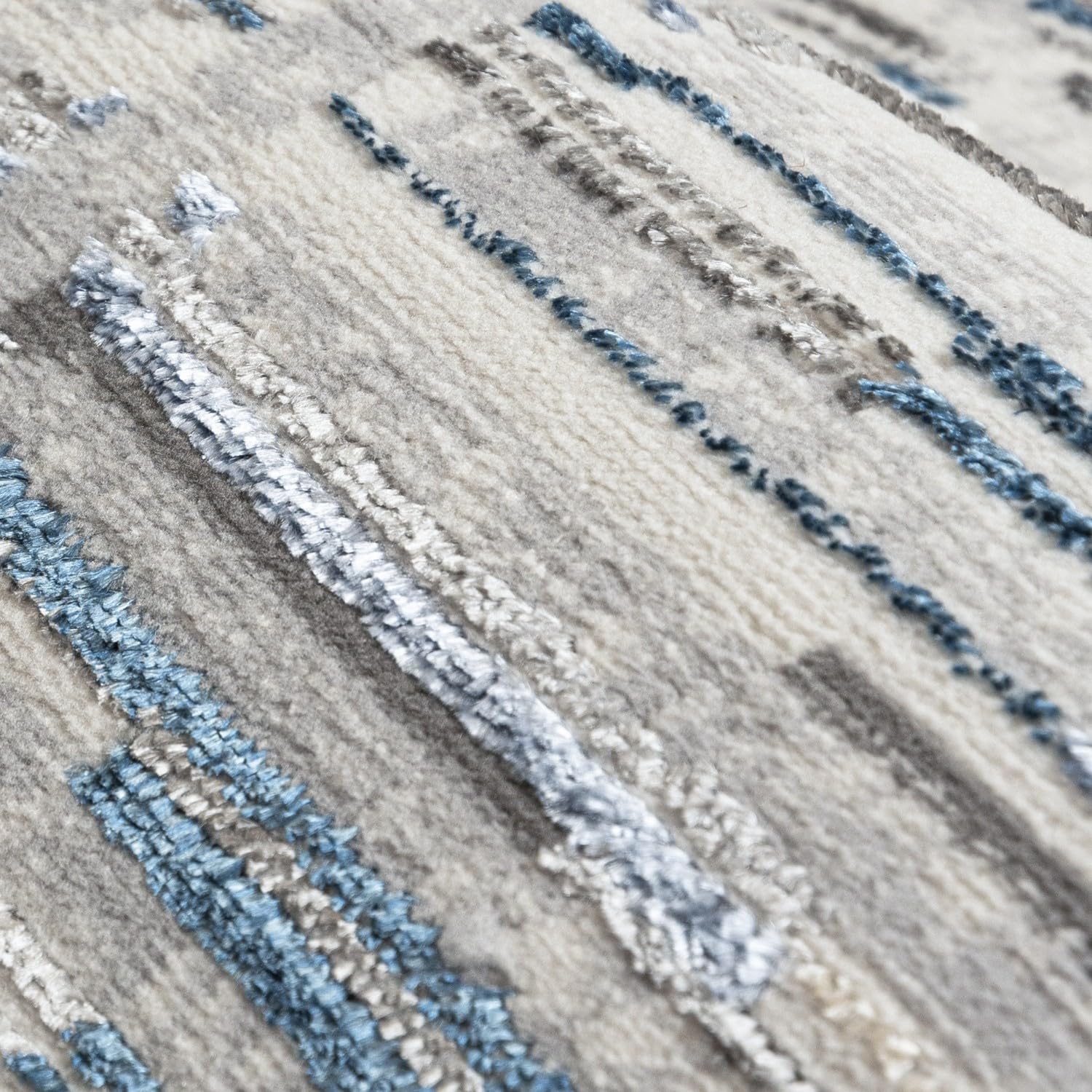 Mazovia Groß Teppich Wohnzimmer 200x300cm Anthrazit Blau Abstrakt Weich