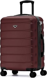 24x16x10 Expandable Carry On Suitcase Hardside TSA Lock USB C Lightweight Luggage Silent Double Spinner Wheels Maximum Overhead Carry-On Bag For Virgin South West Approved Burgundy