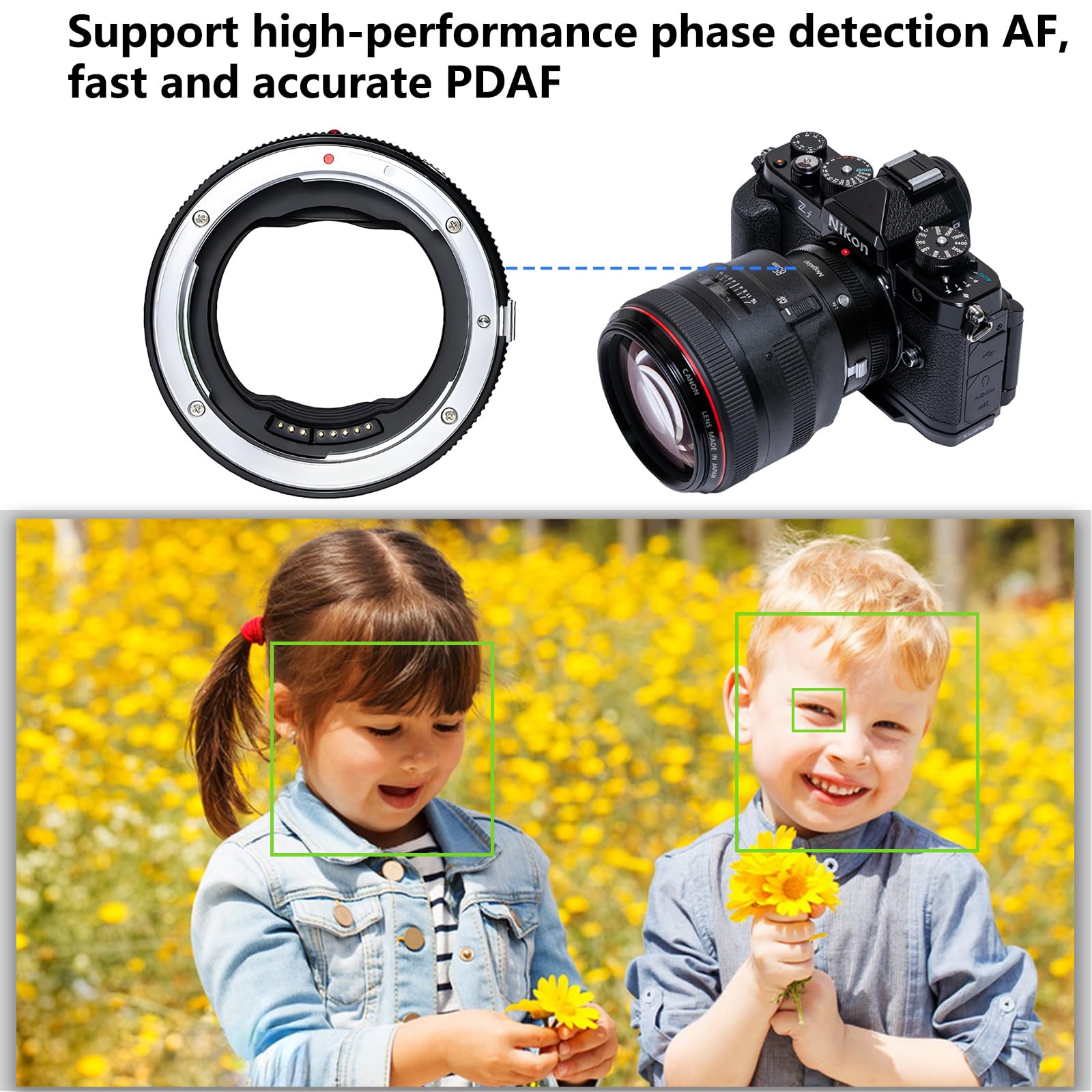 Megadap EFTZ21 Autofokus-Objektiv-Adapter mit integrierter elektronischer Blende – Kompatibel mit Nikon Z-Kameras ZR/Zf/Z6III/Z9/Z8/Z7/Z6 & für Canon/Sigma/Tamron EF-Serie-Objektive