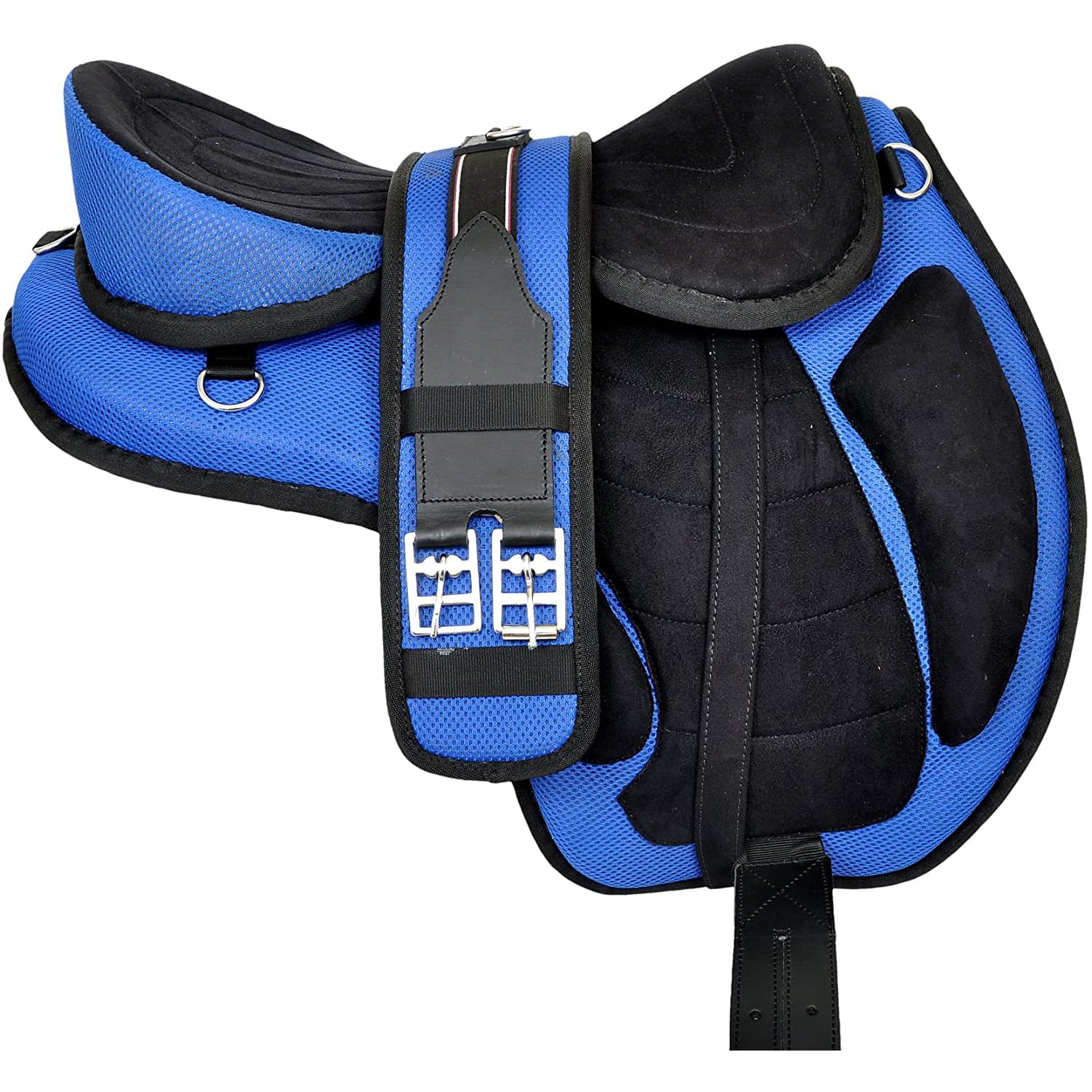 All Purpose sintetico senza alberi cavallo inglese sella fatta a mano Tack Set di staffe di colore blu
