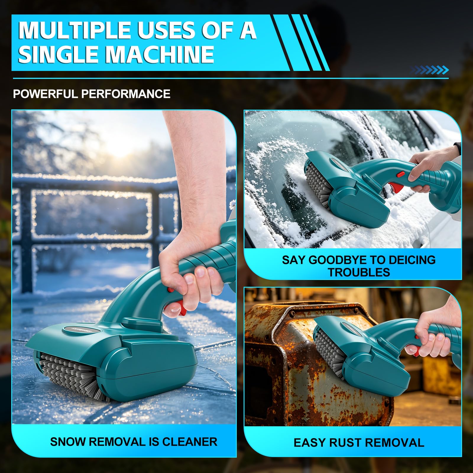 Brosse électrique sans Fil Barbecue pour Makita 18 V (sans Batterie) | Roadtime brosse de nettoyage avec 2 têtes de Brosse rotative à 360° pour barbecue, salle de bain, cuisine