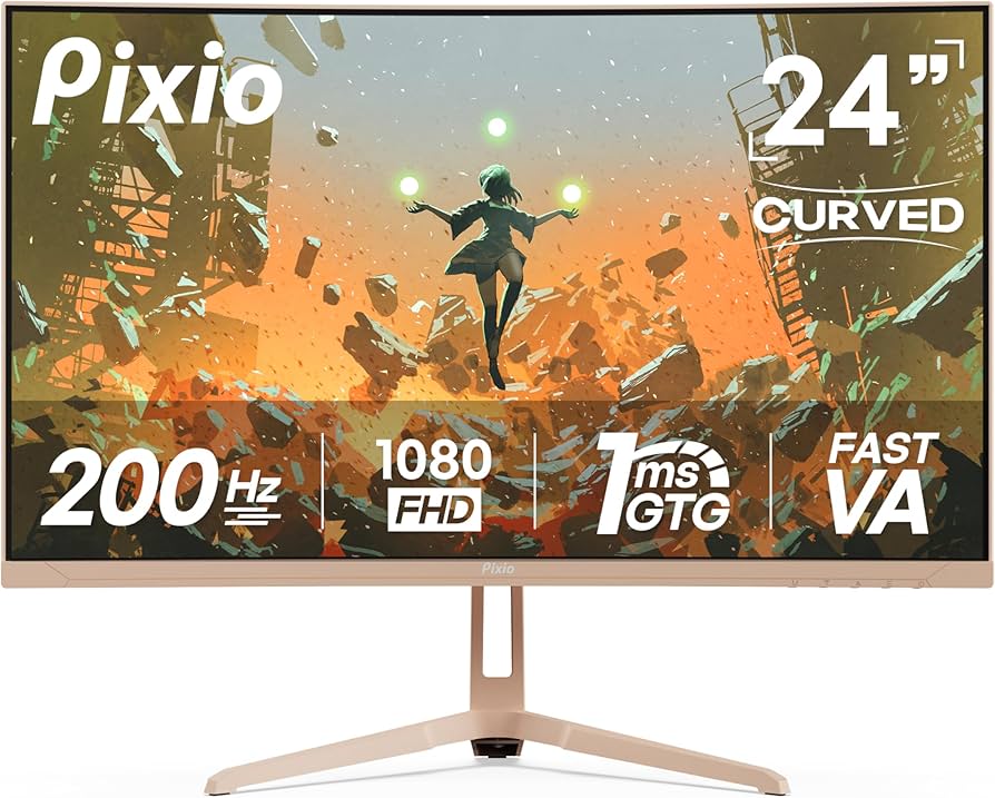 Amazon.com: Pixio PXC248 Wave Beige 24 inch 200Hz Refresh Rate FHD