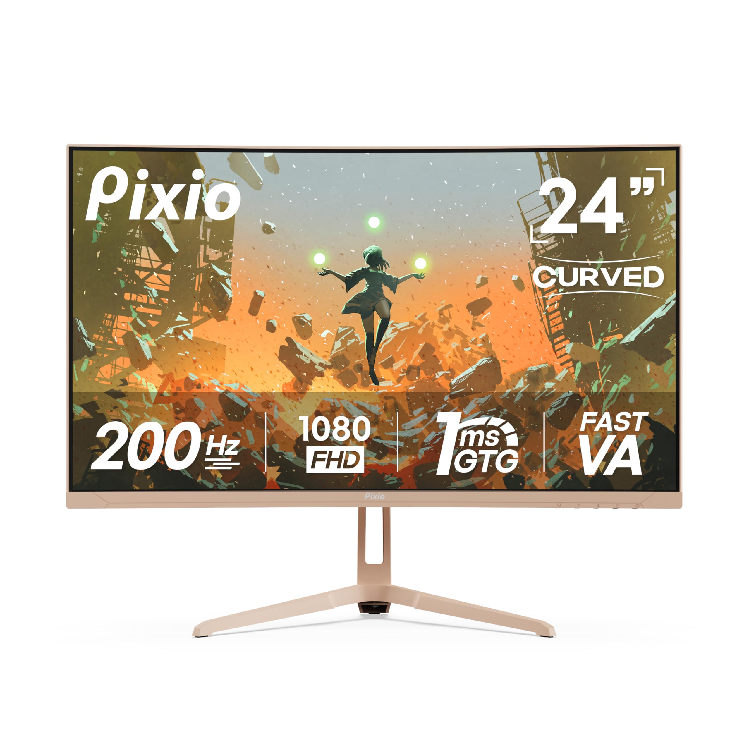 Amazon.com: Pixio PXC248 Wave Beige 24 inch 200Hz Refresh Rate FHD